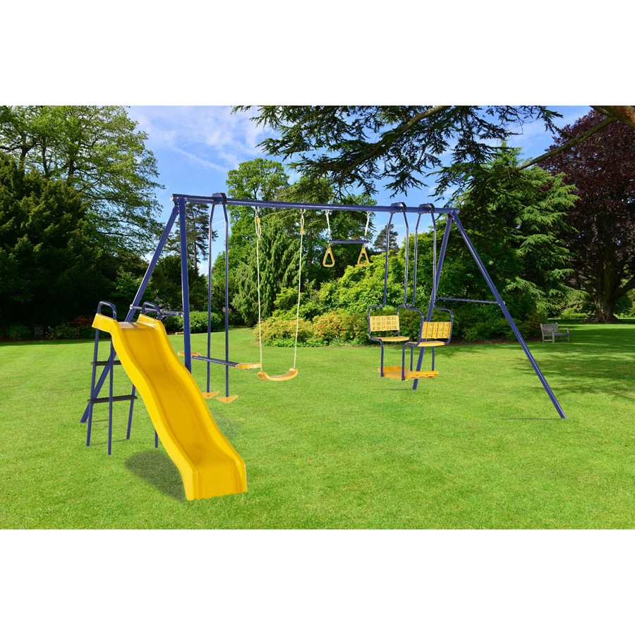 Plum Play AU 5Unit Metal Swing with Slide Multi Activity Outdoor Playset Kids