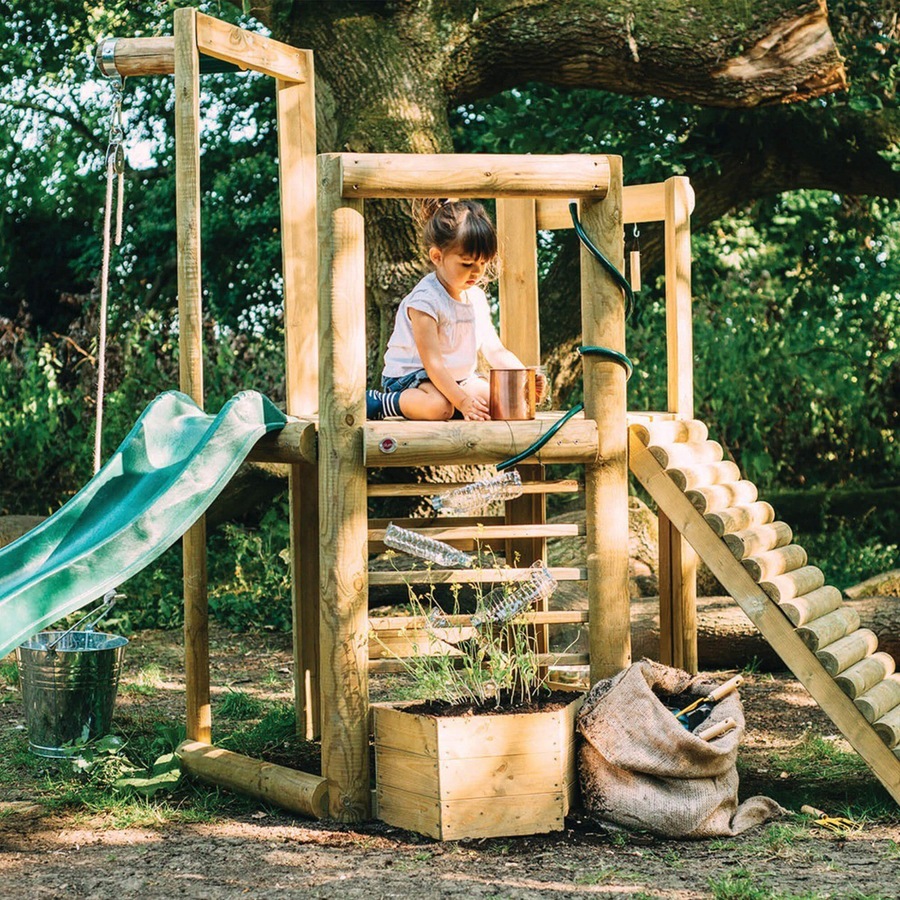 Plum Play AU Woodland Treehouse Wooden Jungle Gym for Kids with Accessories