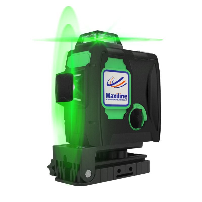 Maxiline 3x360 Green Beam Self Leveling Cross Line Laser Level with Wall Mount Kit
