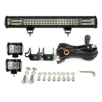 Elinz 23" LED Light Bar 3 Rows bundle 2x 18W 4 inch Driving Worklight