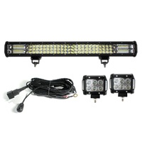 Elinz 26" LED Light Bar 3 Rows bundle 2x 18W 4 inch CREE Driving Worklight