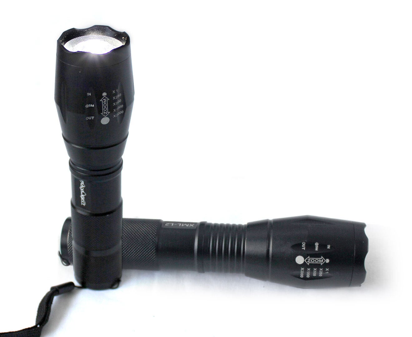 Raylight 2x Flashlight LED CREE XML-L2 8000LM Rechargeable 4x 18650 Battery Waterproof