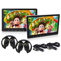 Elinz 2x 11.6" Active Car Headrest DVD Player HDMI GAME 1920*1080P IR FM SD USB 9"