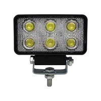 Elinz 4" 18W LED Work Light Rectangular 60 Degrees Flood Lamp Fog IP67 Offroad Jeep 12V 24V