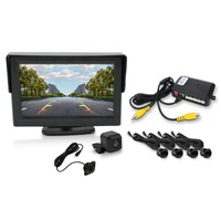 Elinz 4.3" Monitor CMOS 170 Degrees Car Reversing Camera 600TVL 4 Ultrasonic Parking Sensors