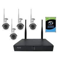 Elinz 4CH CCTV Wireless Security System 2MP IP WiFi Camera 4x 1080P NVR Outdoor 1TB H265