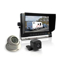 Elinz 7" Monitor HD 12V/24V Reversing CCD 2x TWO Camera 4PIN System 3AV Caravan Kit