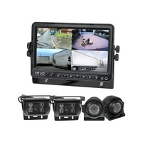 Elinz 7" DVR Quadscreen 4 Camera Package Kit 360 View Reversing Forward Side 12V 24V Bus Truck Caravan