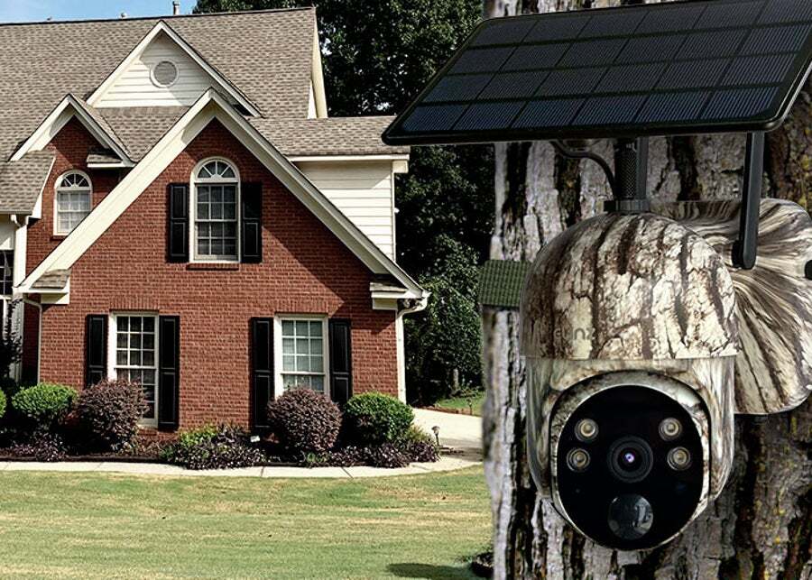 Buy Elinz WiFi PTZ Solar Powered Camouflage Outdoor Security Camera 3MP