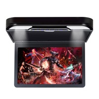 Elinz 13.3" IPS Roof Mount Car DVD Player Flip Down Monitor 1080P FHD HDMI USB BLACK