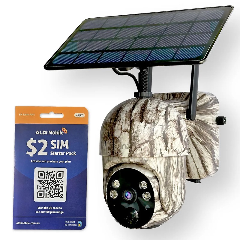Buy Elinz 4G Cellular PTZ Solar Powered Camouflage Outdoor Security