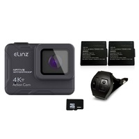 Elinz 4K HD Body Waterproof Sports Action Camera WiFi EIS Touch Screen Remote Control 32GB