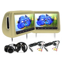 Elinz Headrest 2x 10.1" HD Car Monitor Pillow HDMI 1080P DVD Player 1024x600 IR FM SD USB 9"