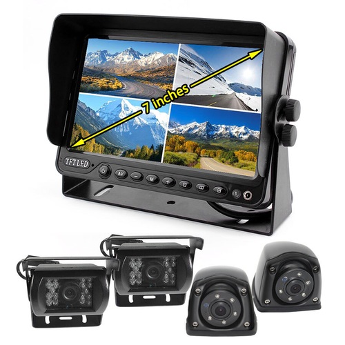 5" Monitor LCD 12V/24V Car Reversing Rearview Camera with Mic System