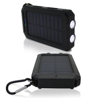 10000mAh Solar Power Bank Dual USB Battery Charger Portable Torch Light Compass