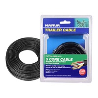 Narva 5 Core Trailer Cable 2.5mm 5A 30m Automotive Boat Caravan Truck Wire Cable V90 PVC Insulated