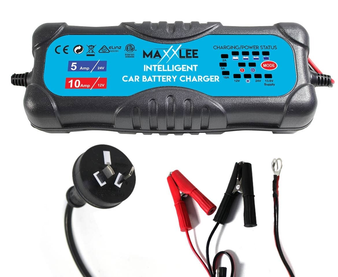 Maxxlee Smart Battery Charger 2A 5A 10A 12V/24V Automatic 9 stages SLA Car 4WD Caravan