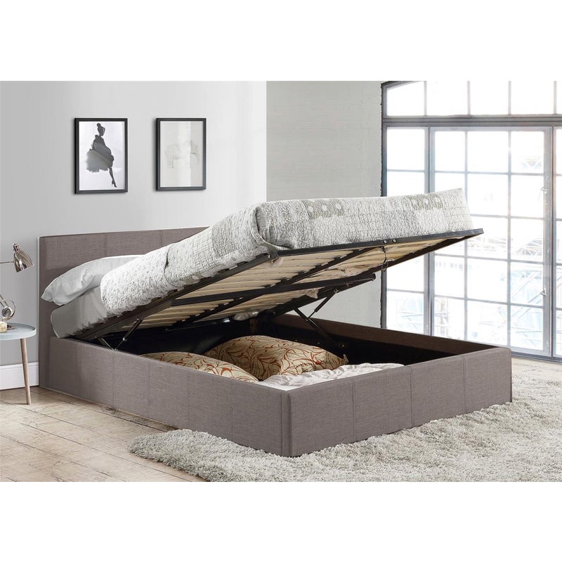 King Single Size Fabric Gas Lift, Lift Storage Bed Frame Queen