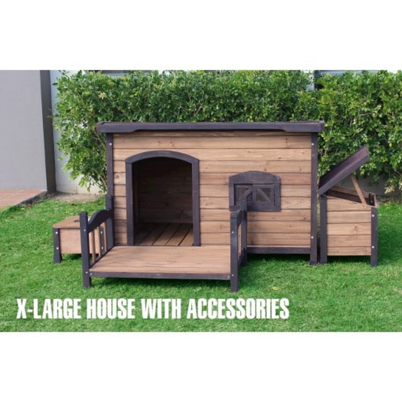 Buy Brunswick Flat Roof Dog House (large) MyDeal