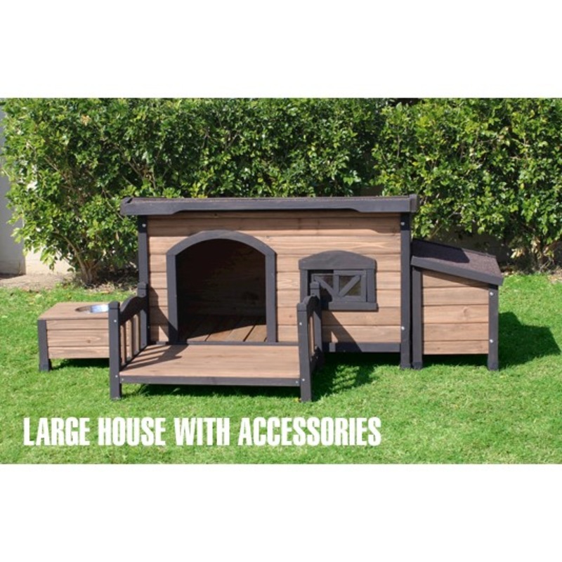 Buy Brunswick Flat Roof Dog House (large) MyDeal