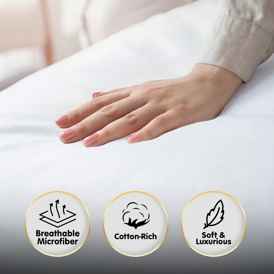 1000 Thread Count Cotton Rich Double Bed Sheet Set 4 Piece in White