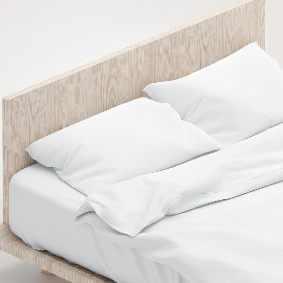 1000 Thread Count Cotton Rich Double Bed Sheet Set 4 Piece in White