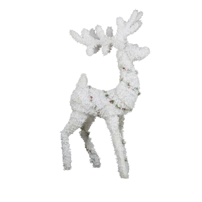 Buy 120cm Snowy Christmas Reindeer with Lights MyDeal