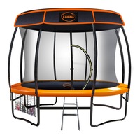 12ft Trampoline Free Safety Net Spring Pad Roof Mat Ladder - Orange