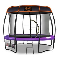 12ft Trampoline Free Safety Net Spring Pad Roof Mat Ladder - Purple
