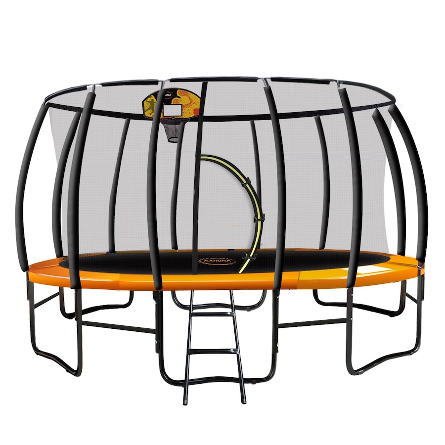 Kahuna Trampoline 14 ft with Basketball set - Orange