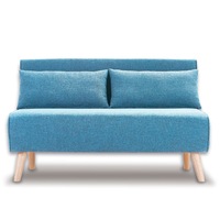 Sarantino 2 Seater Sofa Bed Lounge Couch Modular Furniture Home Linen Fabric Blue