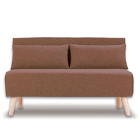 Sarantino 2 Seater Sofa Bed Lounge Couch Modular Furniture Home Linen Fabric Brown