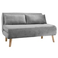 Sarantino 2 Seater Sofa Bed Lounge Couch Modular Furniture Home Linen Fabric Grey