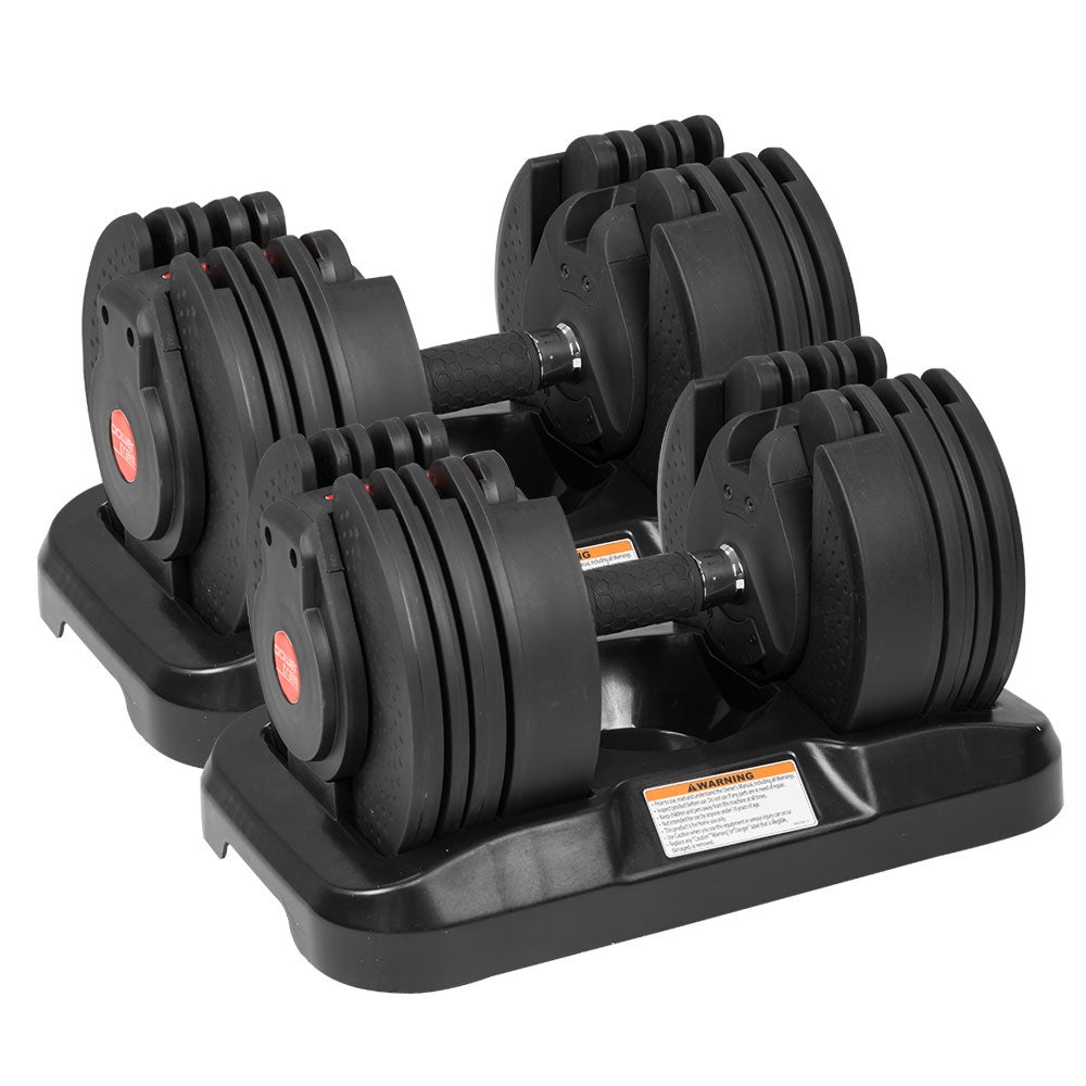 20kg Adjustable Dumbbell Home Gym Exercise Equipment Weights Fitness Set Bar