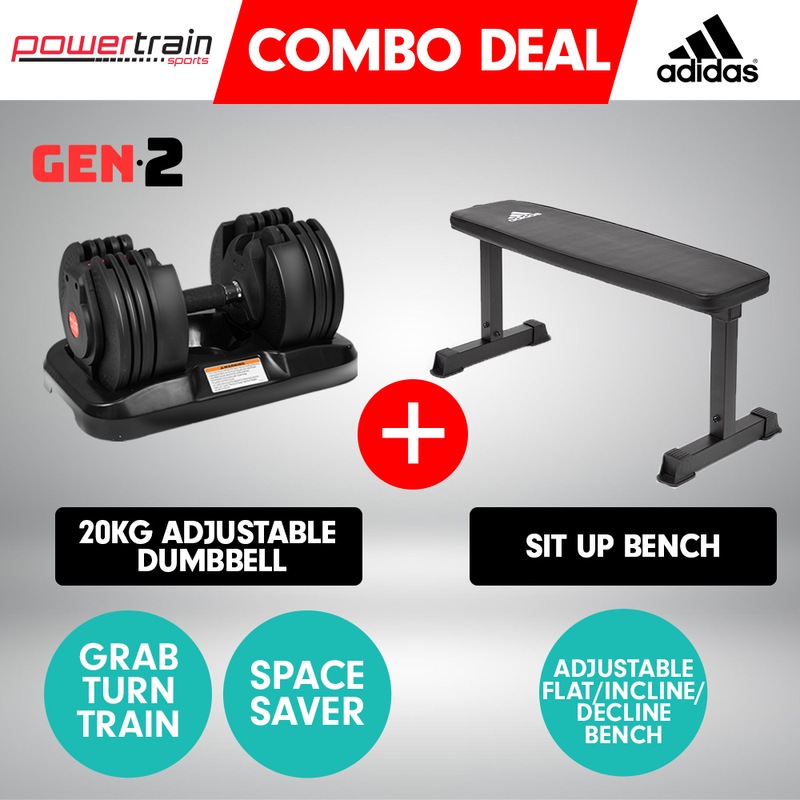 Buy 20kg Powertrain Adjustable Home Gym Dumbbell Weights w/ 10437