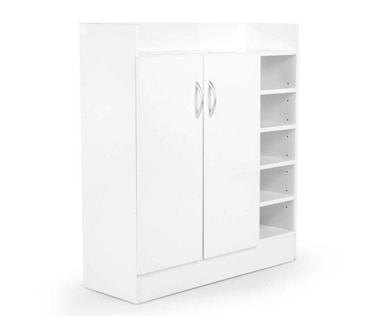 Sarantino Shoe Cabinet Rack Storage Organiser Shelf 2 Doors Cupboard White
