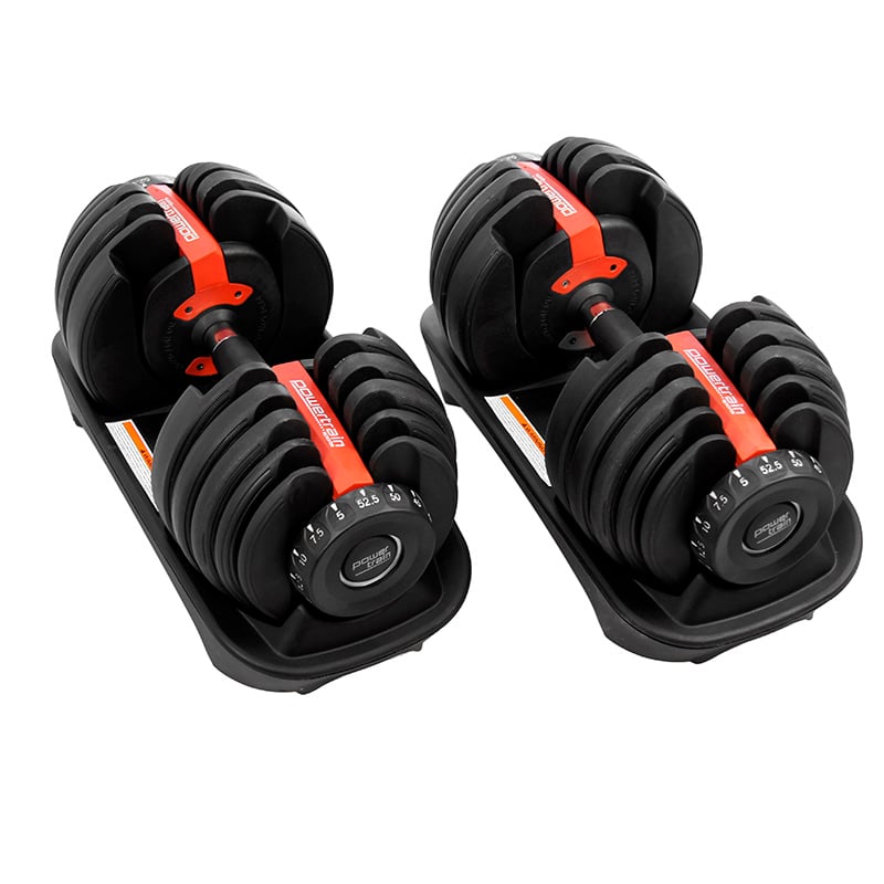 Powertrain Adjustable Dumbbells Set Home Gym Exercise Free Weights - 48kg