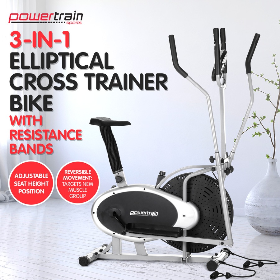 Powertrain Elliptical Cross Trainer Exercise Bike Home Gym Bicycle Resistance