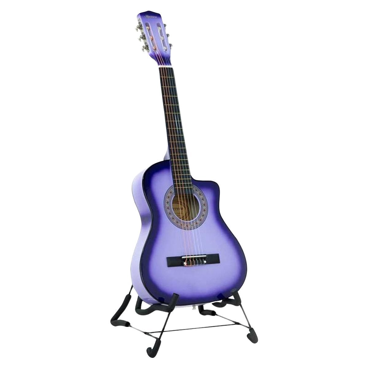 38in Purple Burst Karrera Acoustic Guitar With Pick Guard Strings Bag