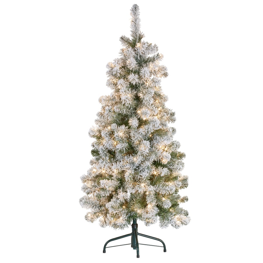 Christabelle 4.5ft - (137cm) Snowy Slimline Christmas Tree with LED Lights