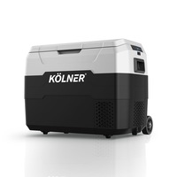 Kolner 40L Fridge Freezer Cooler 12/24/240v Camping Portable Esky Refrigerator With Trolley - Black