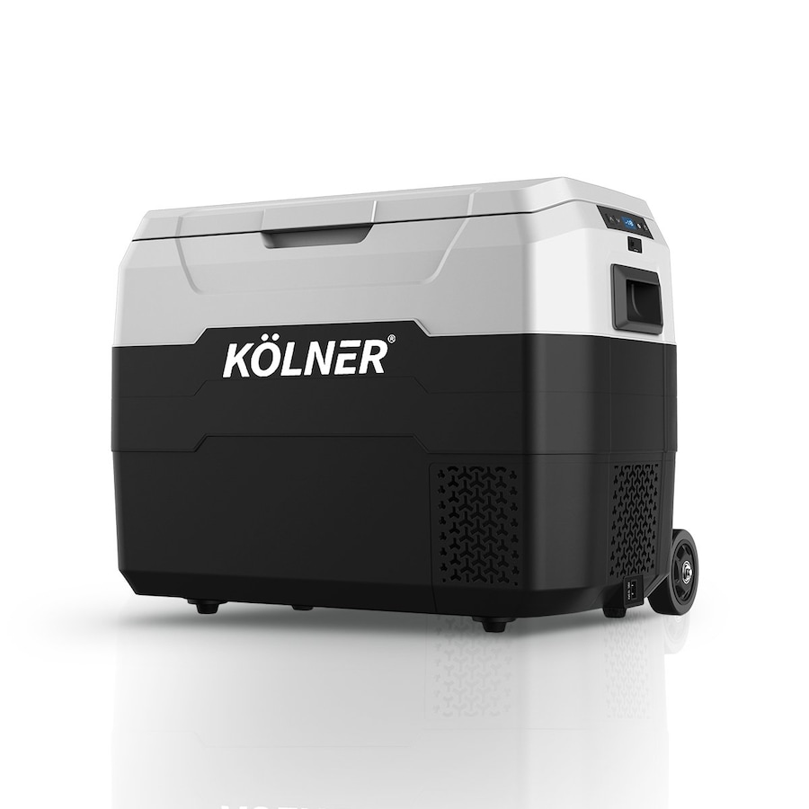 Kolner 40L Fridge Freezer Cooler 12/24/240v Camping Portable Esky Refrigerator With Trolley - Black
