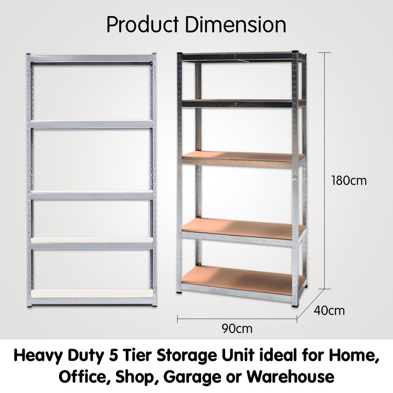 Buy 5 Shelf Adjustable Storage Rack Work Table Galvanized Steel ...