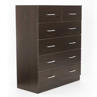 Sarantino Tallboy Dresser 6 Chest Of Drawers Cabinet Storage 85 x 39.5 x 105 in Brown