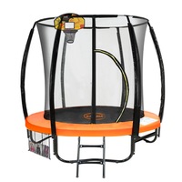 8ft Kahuna Trampoline Safety Net Spring Pad Cover Mat Ladder Free Basketball Set