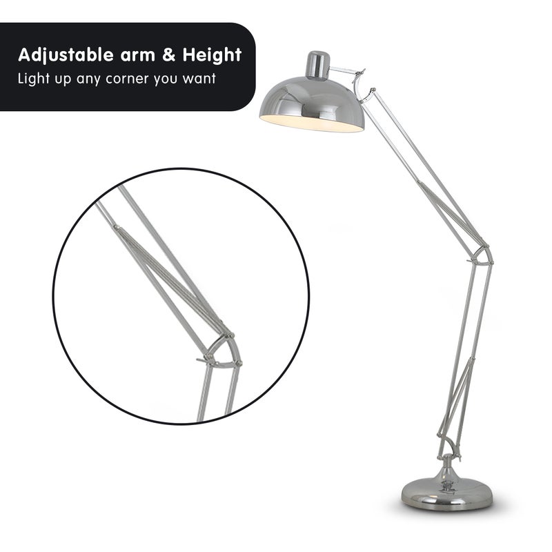 Silver over brass adjustable height lamp