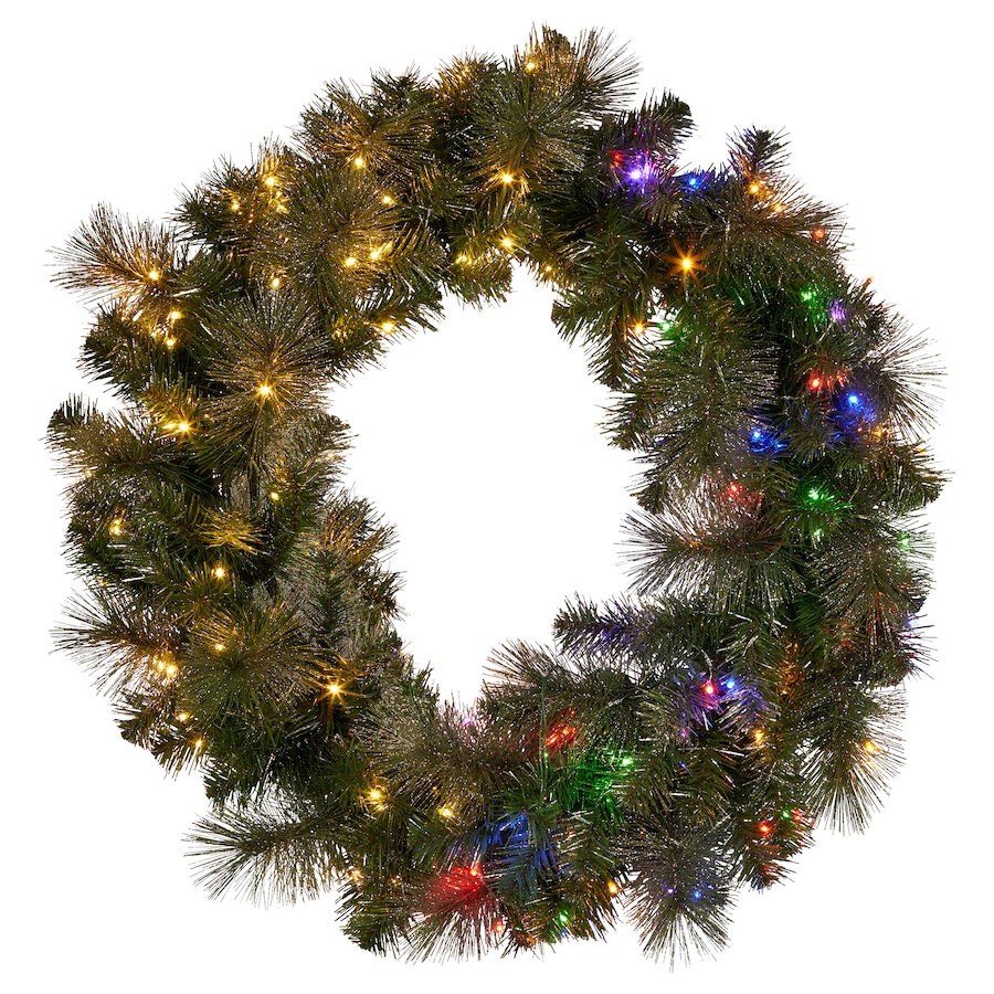 Christabelle 1.22m Split 2pc Christmas Wreath with LED Lights Pine Dual Front Doors Decoration Ornament
