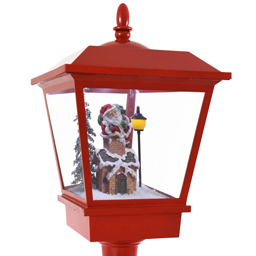 Christabelle 1.8m Christmas Lamp Post Outdoor Display Decoration LED Lights Front Yard Lawn Statue Ornament Red