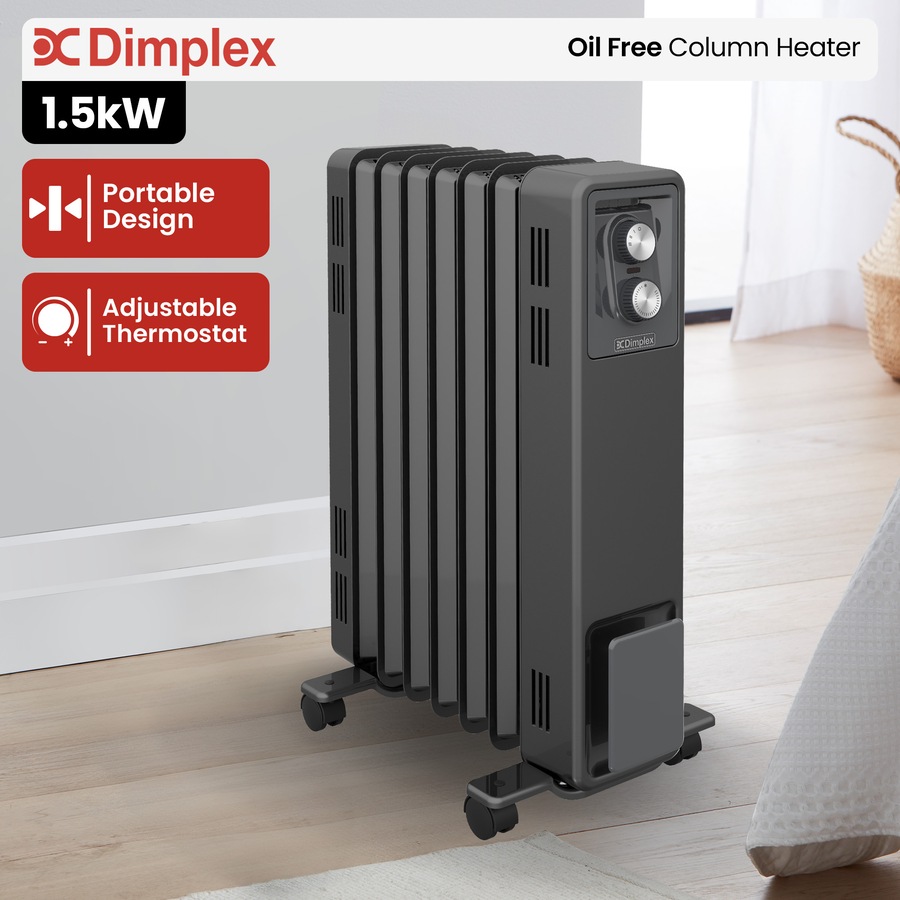 Dimplex Oil Free 1.5kW Column Heater w/ Thermostat in Black