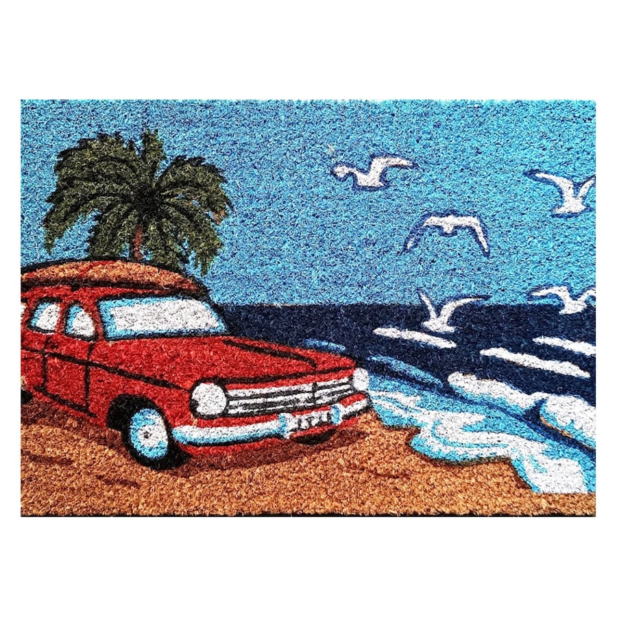 Door Mat Deluxe Coir Latex Red Eh Car Surf Coastal Beach 40 X 55 Cm Doormat